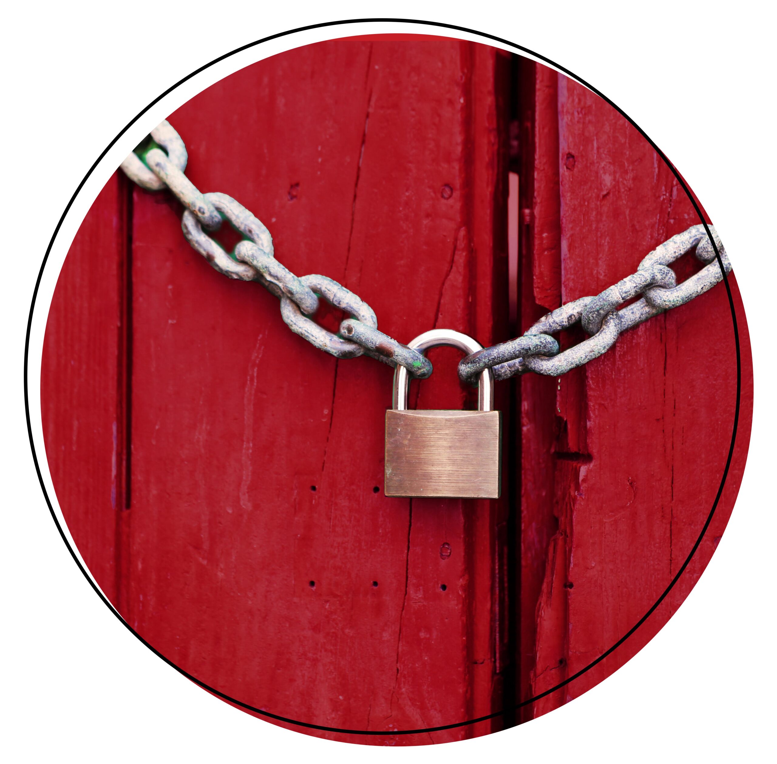 fisher's red lock on door graphic fisher's red lock on door graphic