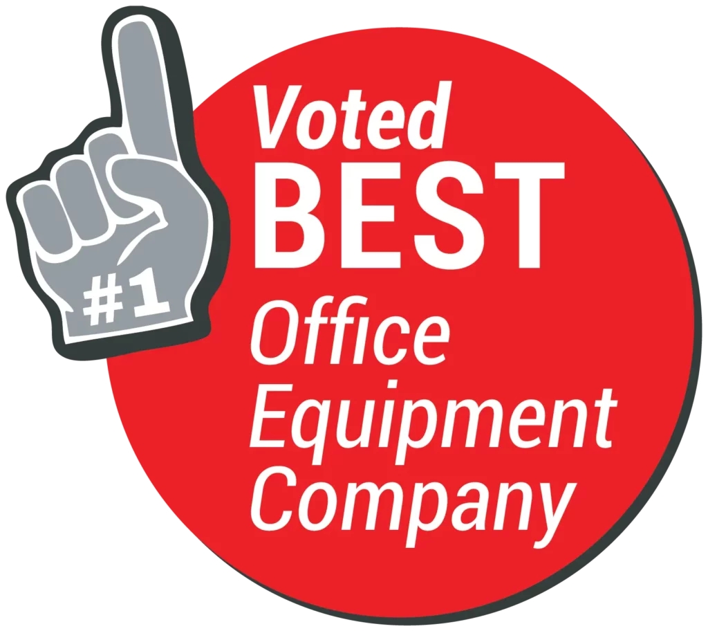 #1 foam finger on best office equipment company logo