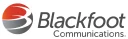Logo of Blackfoot Communications with abstract red and gray sphere